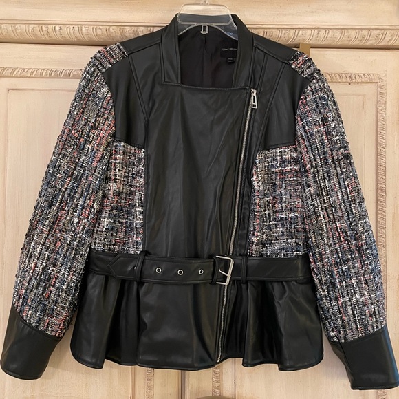 Lane Bryant Faux Leather & Tweed Lined Jacket Size 22/24 - Picture 6 of 6